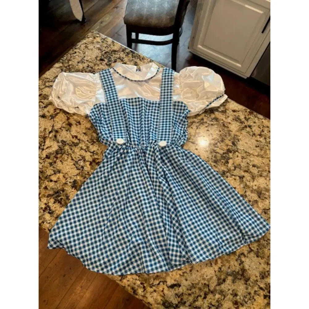 Dorothy Costume Dress & Hairbows Ribbon Girls 7 - 8 Wizard of Oz Rubies NWT - Picture 3 of 7